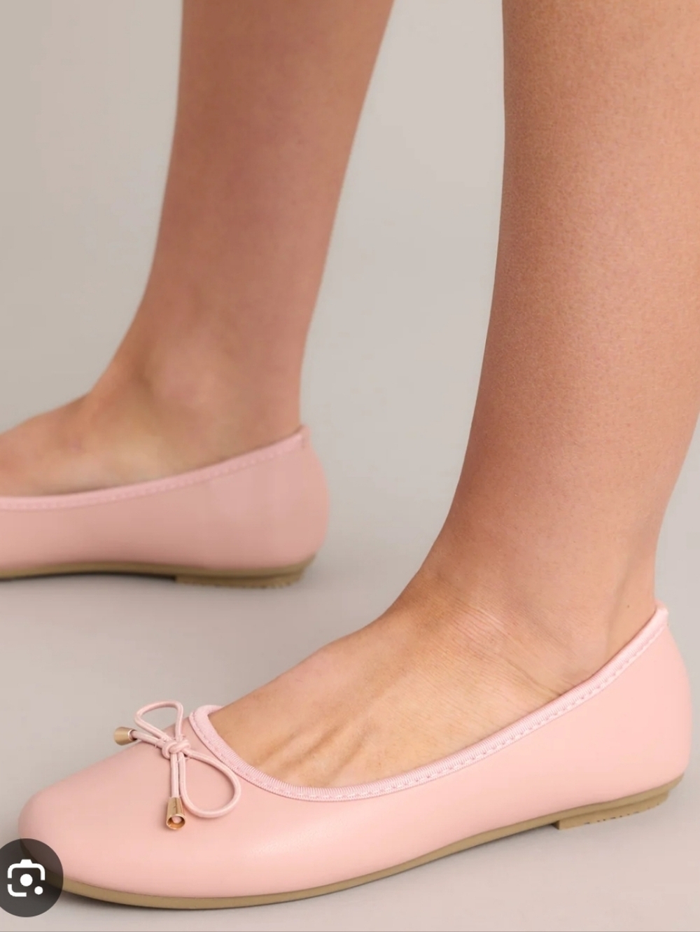 Rampage Soft Step Pink Faux Leather Slip On Ballet Flats Bow Detail Size 9.5 NEW